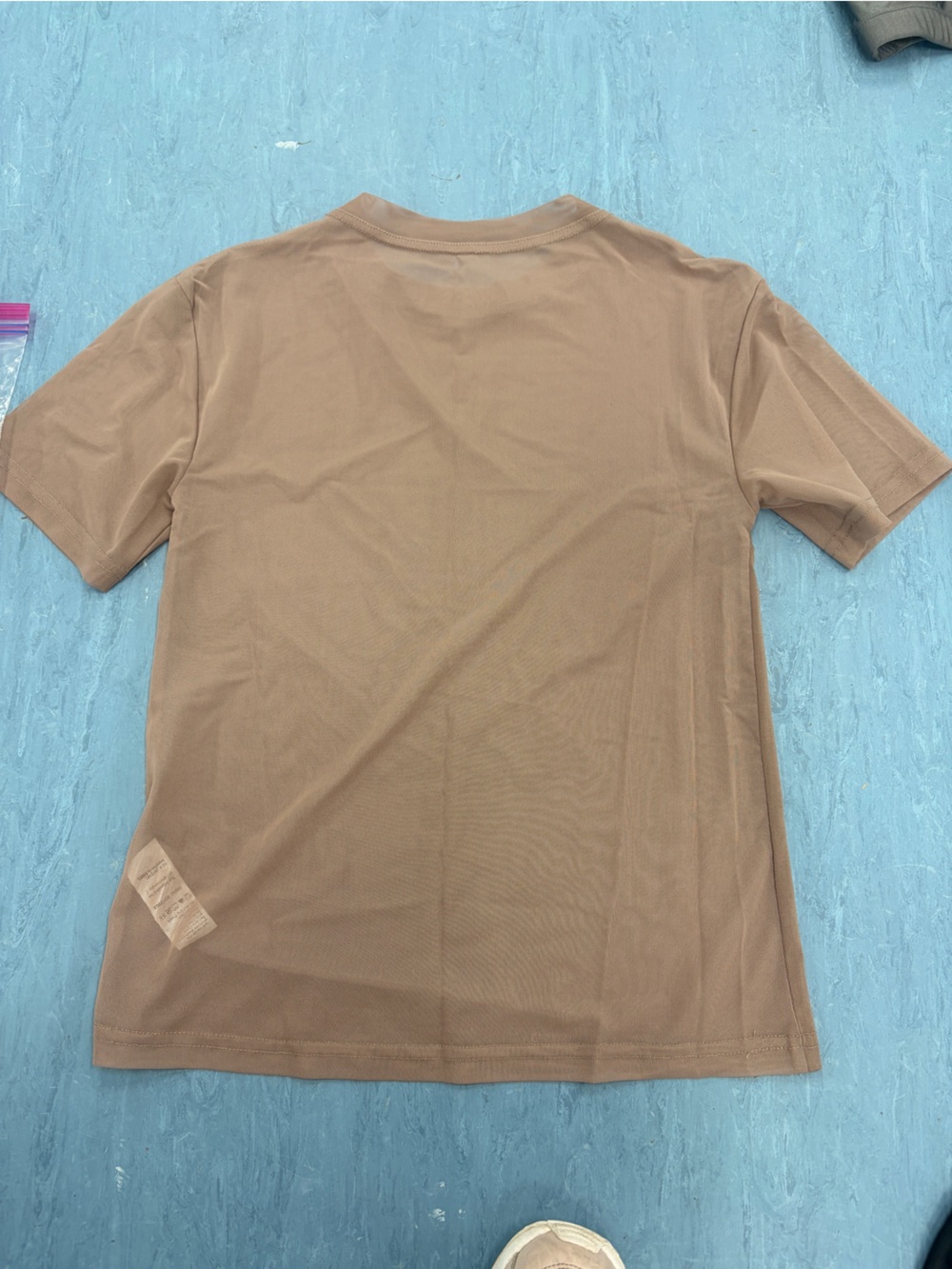 Boys Mesh Classic Crew Neck Dance T-Shirt in Light Brown